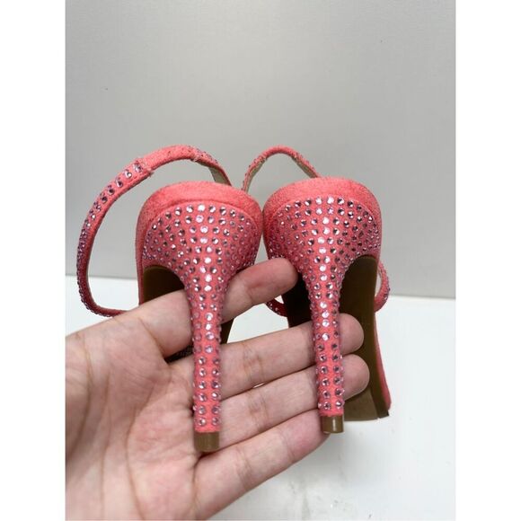 Marc Fisher Sandals Womens‎ Size 8 Betila Slingback Heels Rhinestone Accents - Picture 9 of 11